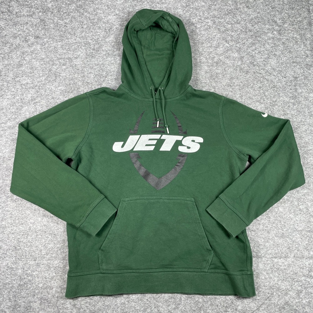 New York Jets Hoodie Mens Large Green Nike NFL Team Apparel Fleece Pullover